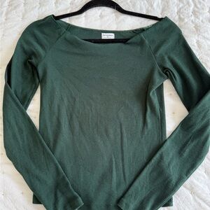 Aritzia Green Long Sleeve Top
